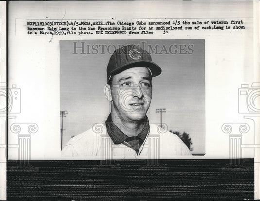 1960 Press Photo Cubs Sell 1st Baseman Dale Long to Giants - Historic Images