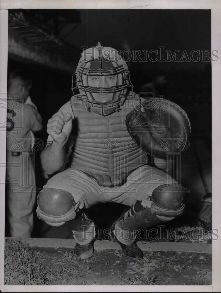 1936 Press Photo Gus Mancuso, New York Giants Catcher-Historic Images