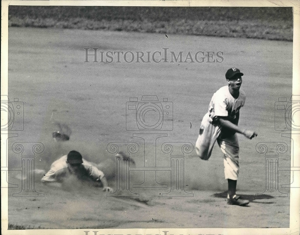 1945 Press Photo Andy Pafko Chicago Cubs Ed Stanky Browns - Historic Images