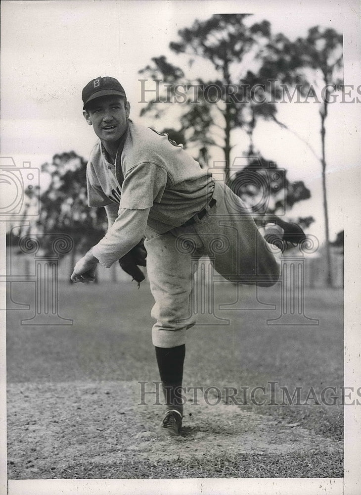 1936 Press Photo Lee Rogers Rookie Boston Red Sox - Historic Images