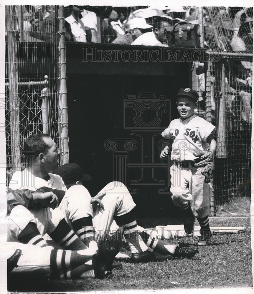 1956 Press Photo Kevin, Son of Red Sox General Manager Joe Cronin in Uniform - Historic Images