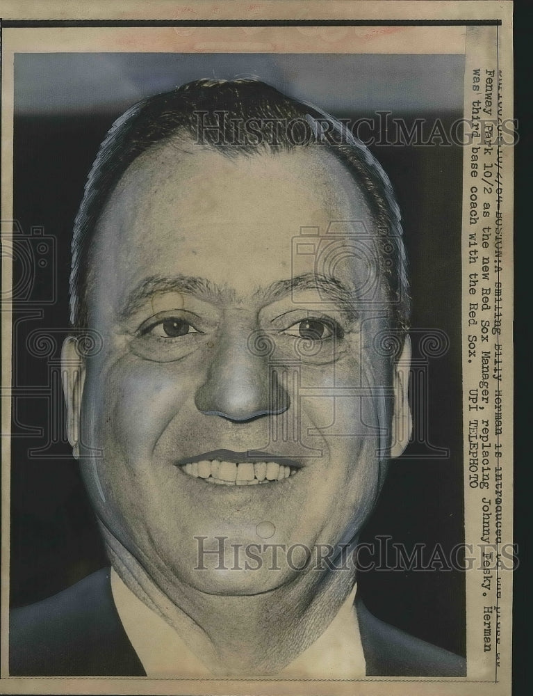 1964 Press Photo Billy Herman,new Red Sox manager - Historic Images