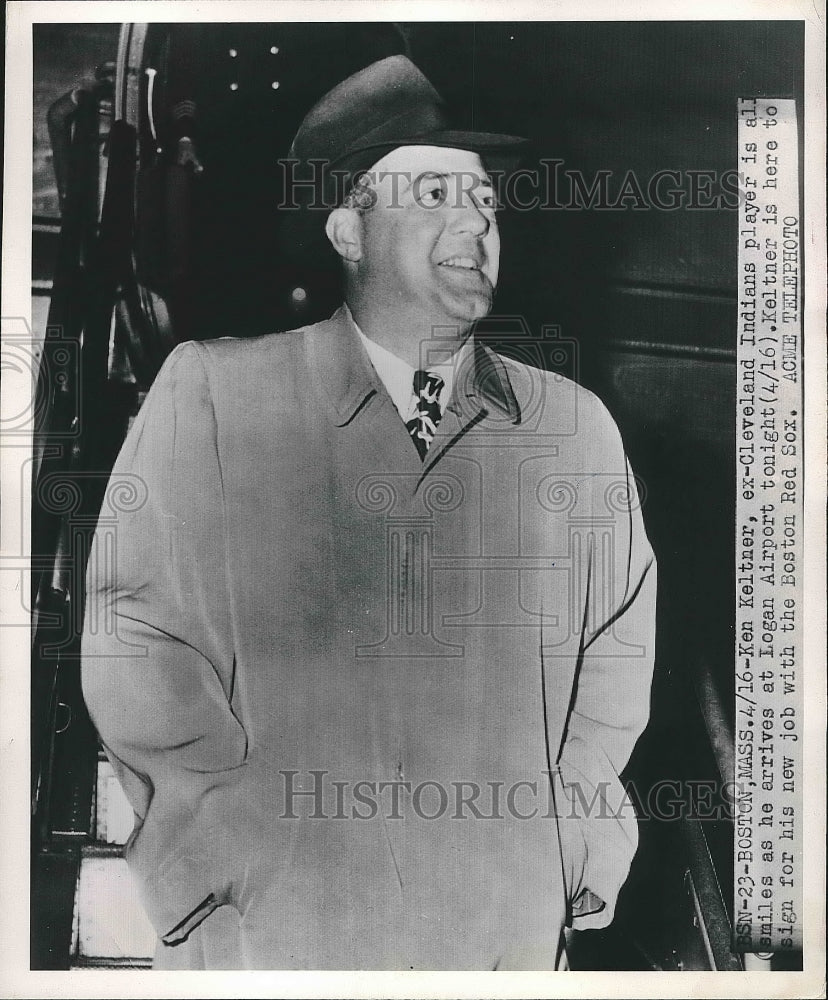 1950 Press Photo Ex Clevelan Indian Ken Keltner to join Red Sox - Historic Images