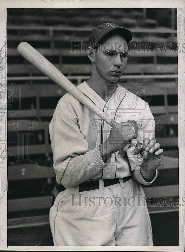 1937 Rusty Peters Third Baseman Philadelphia Athletics Training Camp - Historic Images