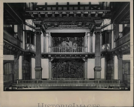 1949 Press Photo Elizabethan Theater Folger Shakespeare Memorial Library - Historic Images