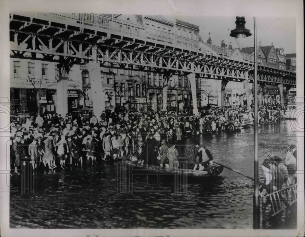 1936 Press Photo View Of Flooding In Hamburg, Germany After Storms Hit-Historic Images