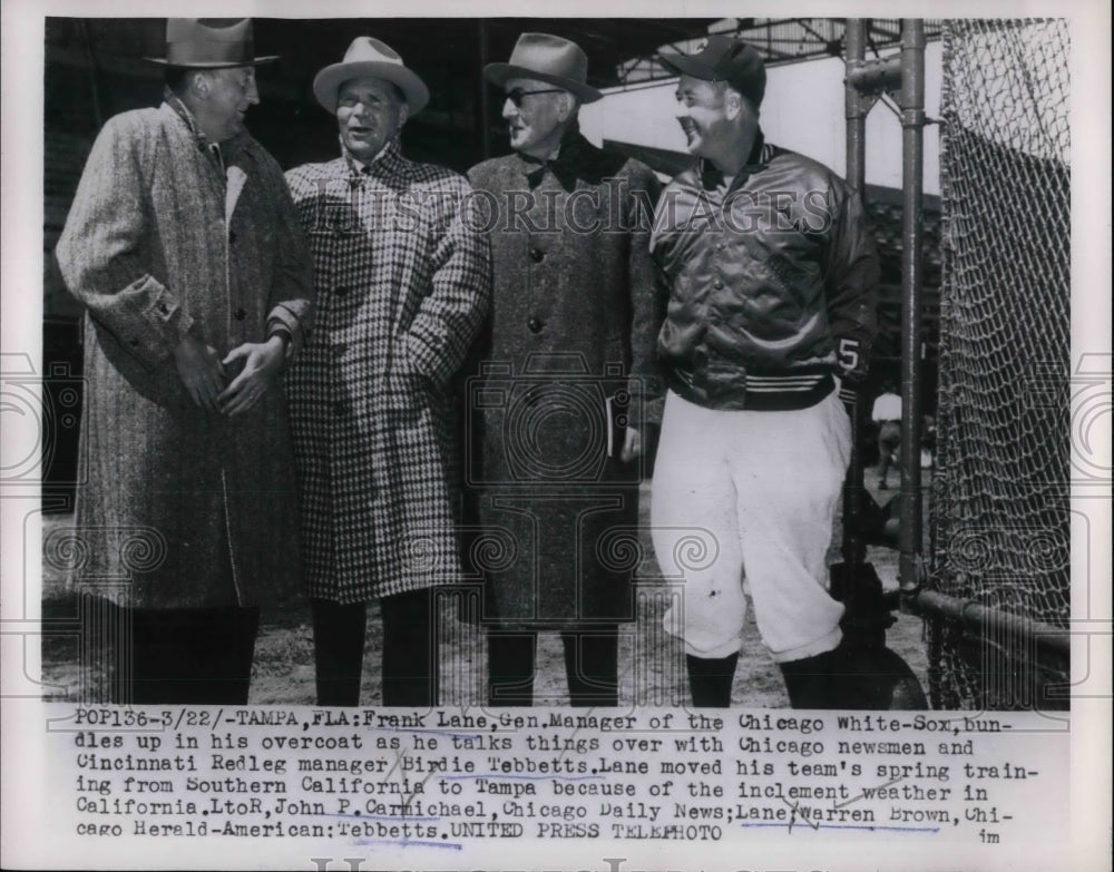 1954 Press Photo Frank Lane moved his team to Tampa to practice in warm weather-Historic Images
