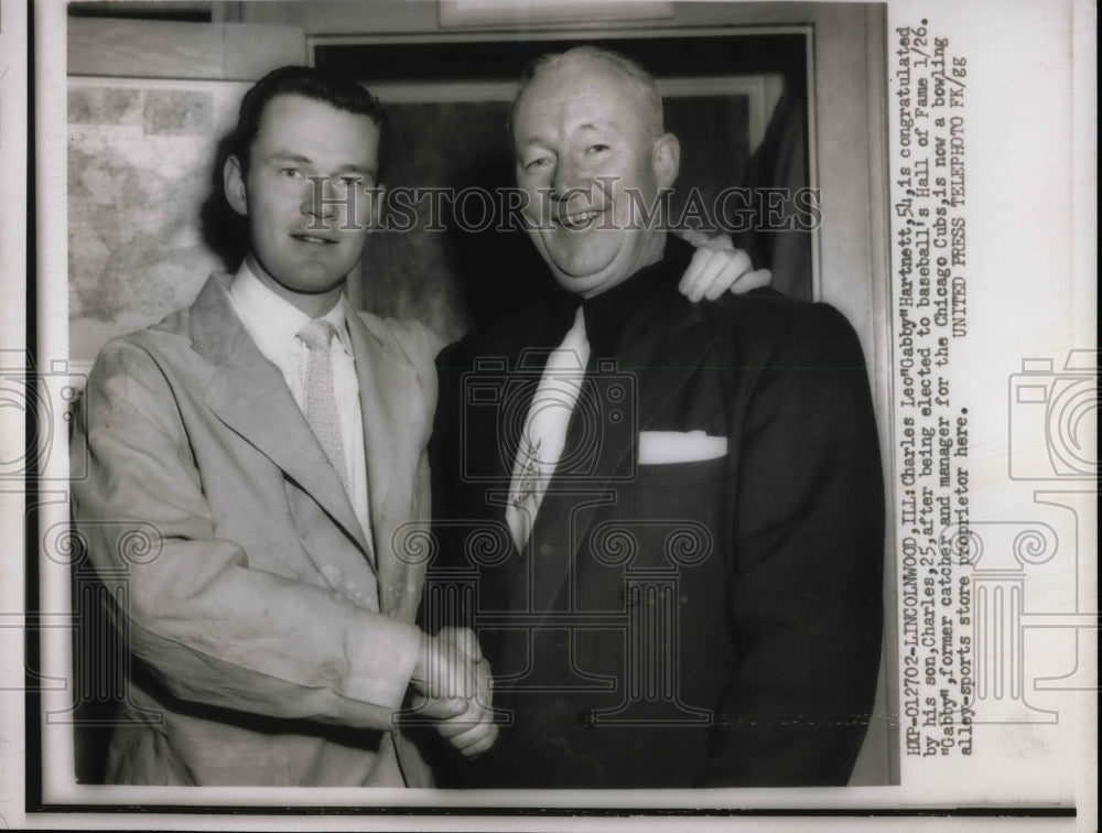 1955 Gabby Hartnett &amp; son Charles,former Cubs player - Historic Images