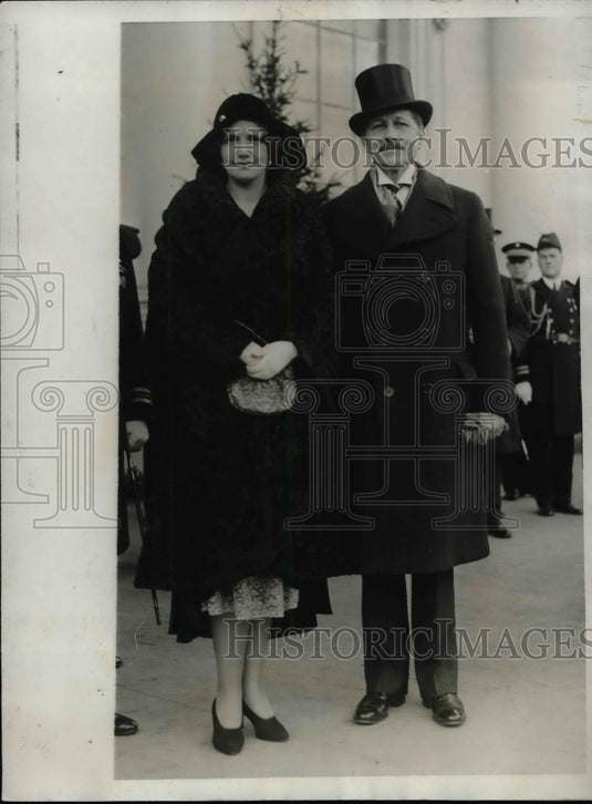 1930 Press Photo President Herbert Hoover & aide at the White House - Historic Images