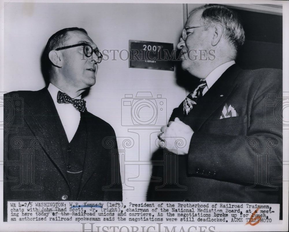 1951 Railroad Union Leaders W. P. Kennedy &amp; John Thad Scott - Historic Images