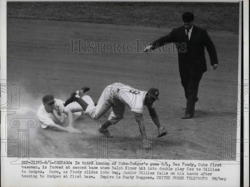 1954 Press Photo Dee Fondy Cubs 1st Baseman - Historic Images
