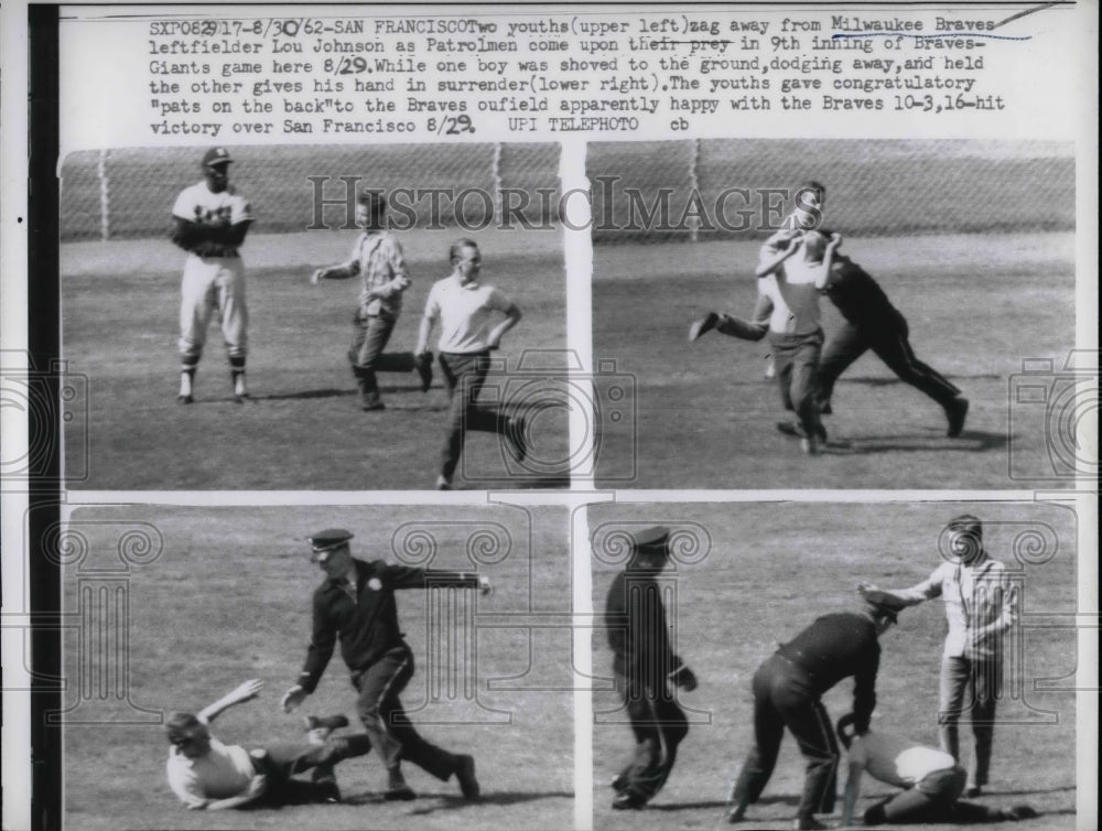 1962 Milwaukee Braves Lou Johnson - Historic Images