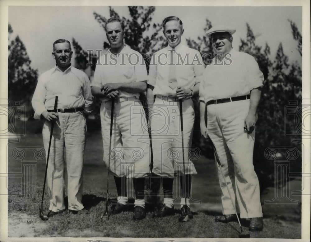 1934 Press Photo Golfers George Dey,Ray Cramer,Sam LaCaugh,WI Fisher in Bermuda - Historic Images