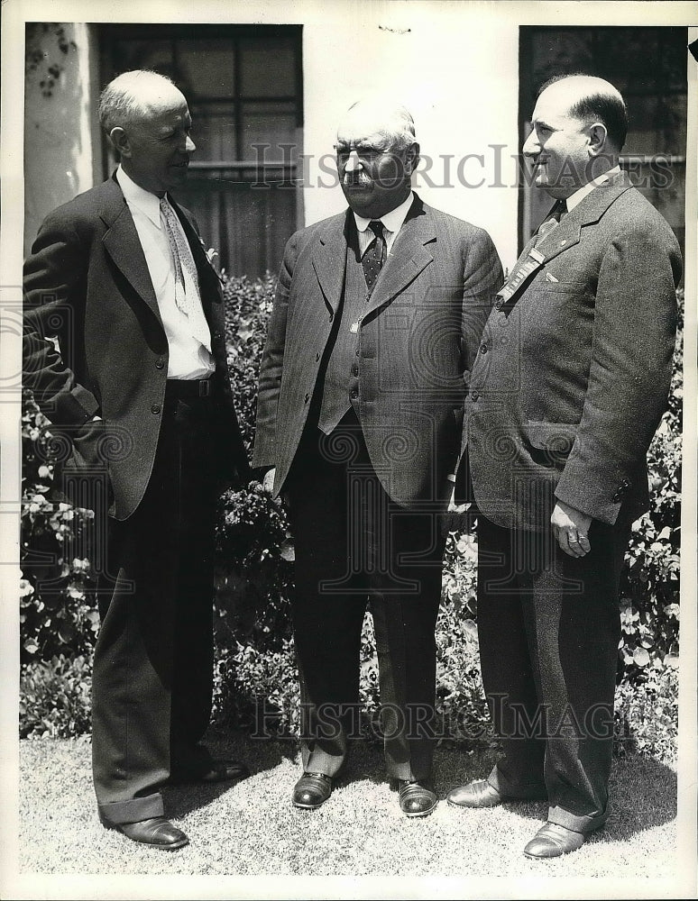 1934 Press Photo Sanford Anderson, Friend Richardson &amp; Philip Lieber at opening - Historic Images