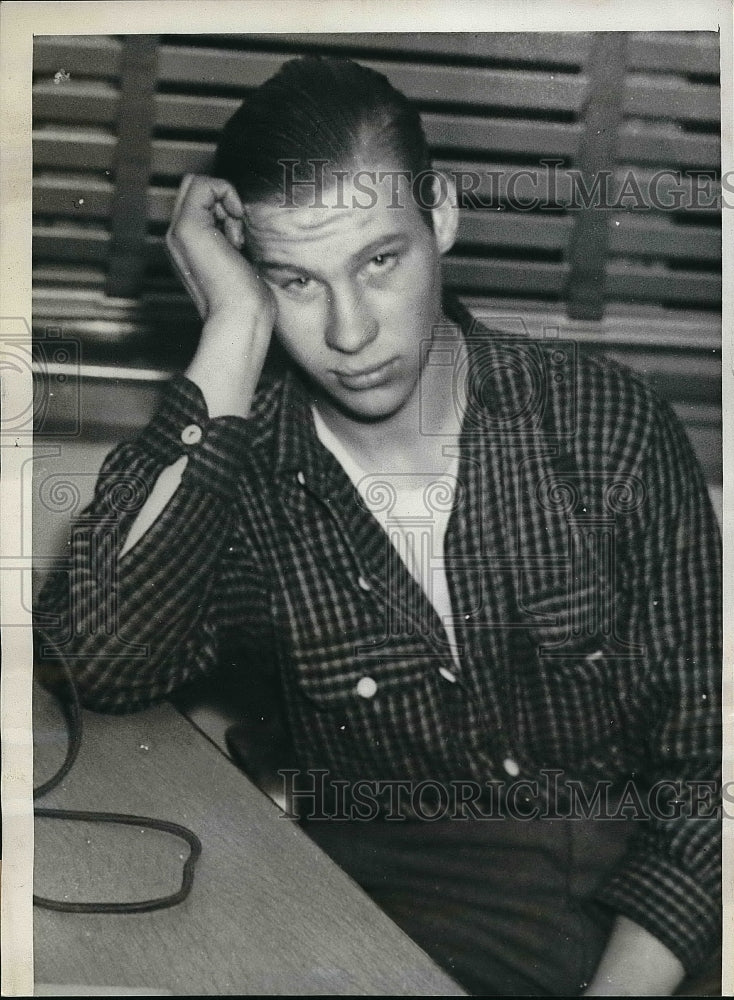 1939 Press Photo John Adams after his arrest for the slaying of Hezeklak Mank-Historic Images