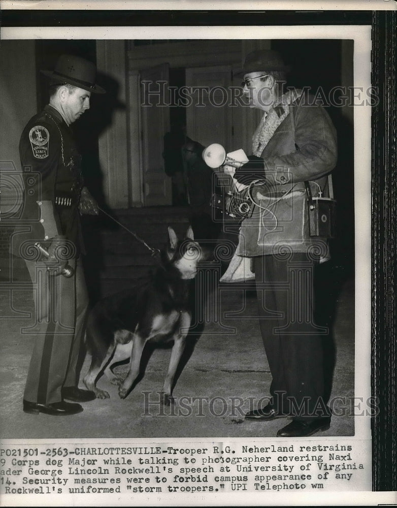 Press Photo Trooper RG Neherland &amp; K-9 Dog Major - nea48154 - Historic Images