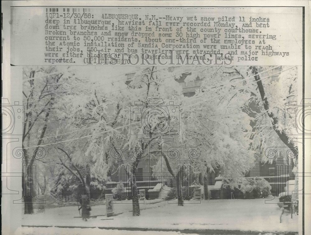1958 Albequerque, NM Records Record 11 Inch Snowfall - Historic Images