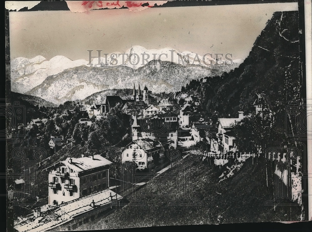 1945 Press Photo Belchtesgaden village in German mountains - Historic Images