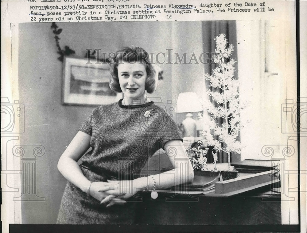 1958 Press Photo Princess Alexandra Christmas In Kensington Palace England-Historic Images