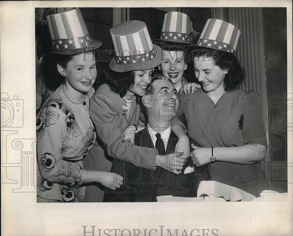 1946 Akron War brides, K Voss,M Svchriener,J Flynn,M Jolley Slusser - Historic Images