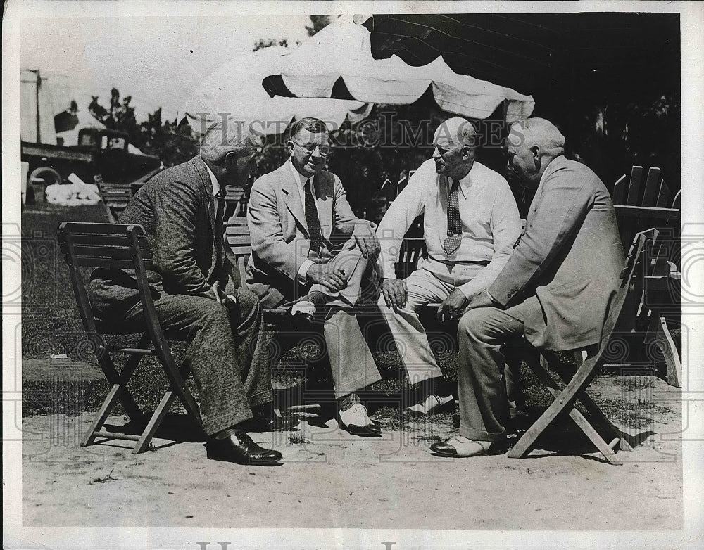 1933 High Officials of Mystic Shrine at Elsow Beach Hotel in Bermuda - Historic Images