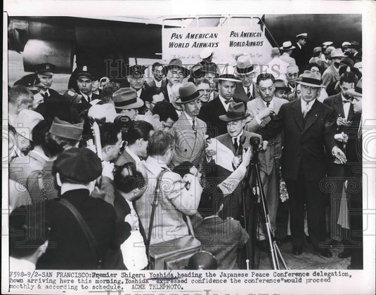 1951 Press Photo Japanese Prime Minister Shigeru Yoshida In US - nea48805 - Historic Images