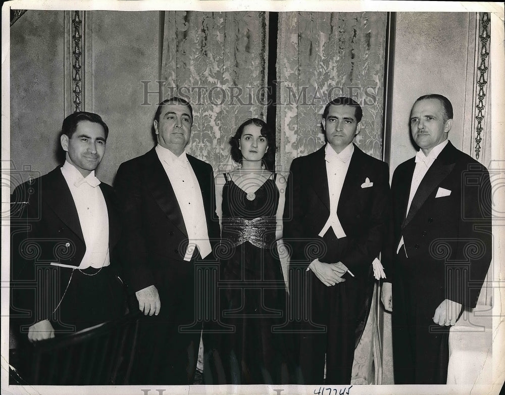 1937 Club Tres Americas, JA Bravo,Col R Ayala,Mrs Pacnano,J Killeen - Historic Images