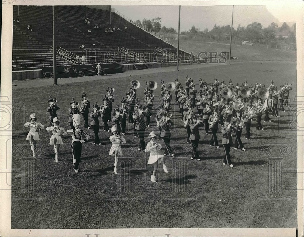 1941 Band Practices on Field - Historic Images