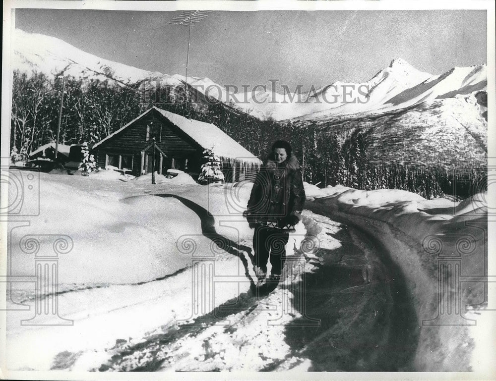 1960 A woman in Matanuska Valley in Northern Alaska - Historic Images