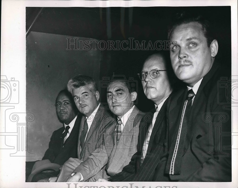 1954 Press Photo BJ Davis,E Dennis,G Green,J Williamson, G Hall, communists - Historic Images