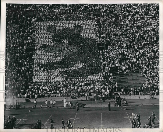 1948 Press Photo U.C.L.A Band Marching on field - Historic Images