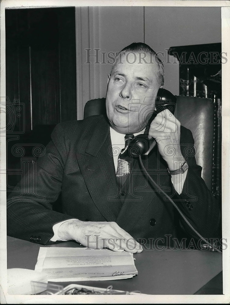1949 Press Photo Postmaster General Jesse M Donaldson On The Phone-Historic Images