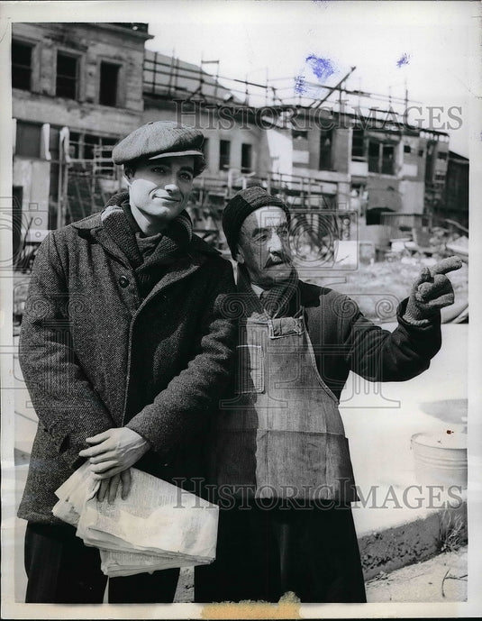 1960 Press Photo Actor Christopher Knight & Snubby Pollard during acting strike - Historic Images