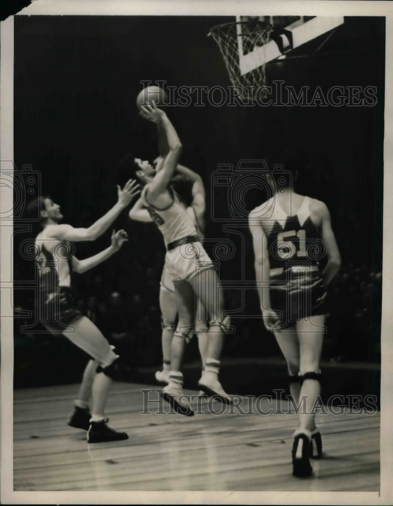 1940 LIU vs NM State basketball, Lobello,Hoover, Vance - Historic Images
