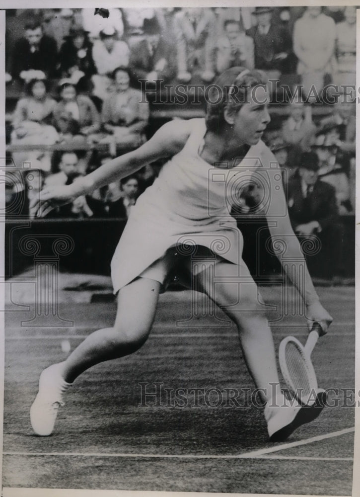 1938 Press Photo Ms.Margot Lumb of England in Wigthman Cup Match. - Historic Images