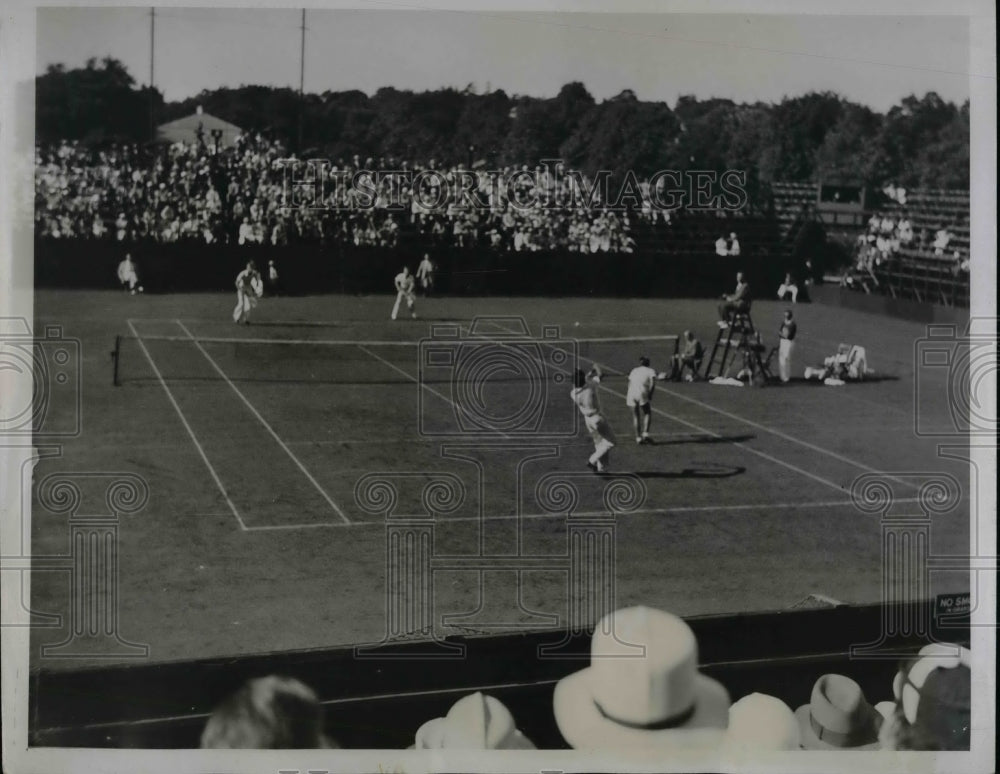 1933 Press Photo George Lott, Les Stoefen vs Shields, Parker - nea50079-Historic Images