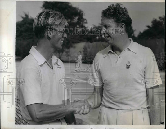 1941 Press Photo J Donald Budge & John Faunce at Pro Tennis - Historic Images