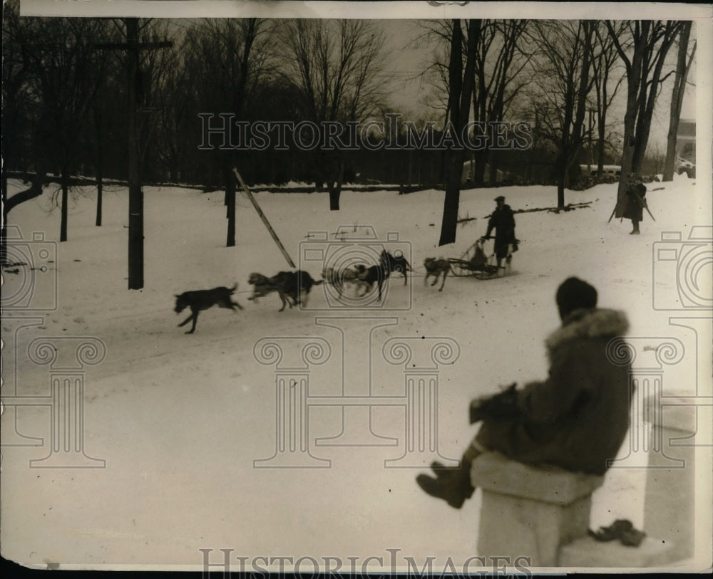 1927 Press Photo Walter Channing in International Dog Derby race - Historic Images