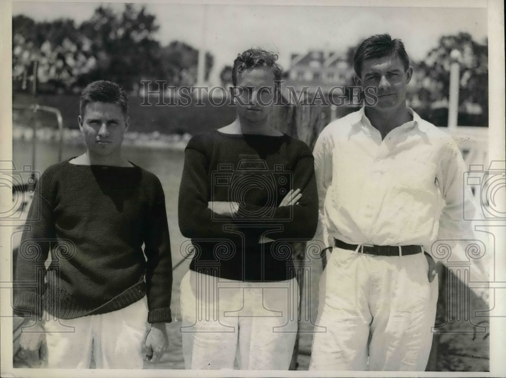 1931 Princeton Univ crew H Potts,P Cummings &amp; JC Peabe  - Historic Images