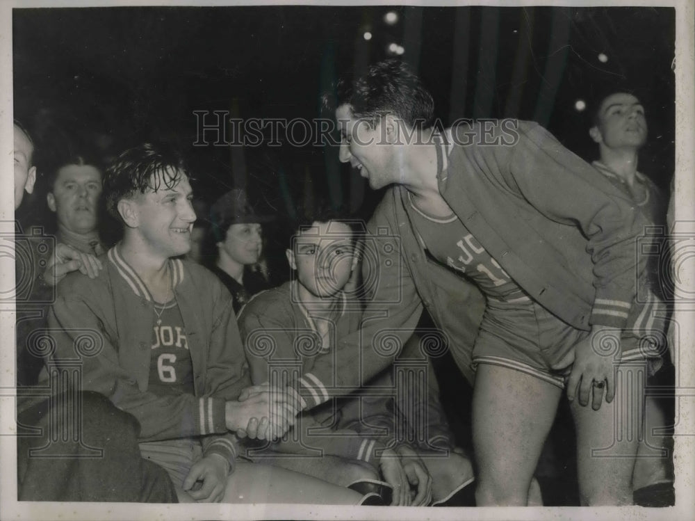 1939 Press Photo St Johns basketball, Bill Lloyd &amp; teammates - nea50227 - Historic Images