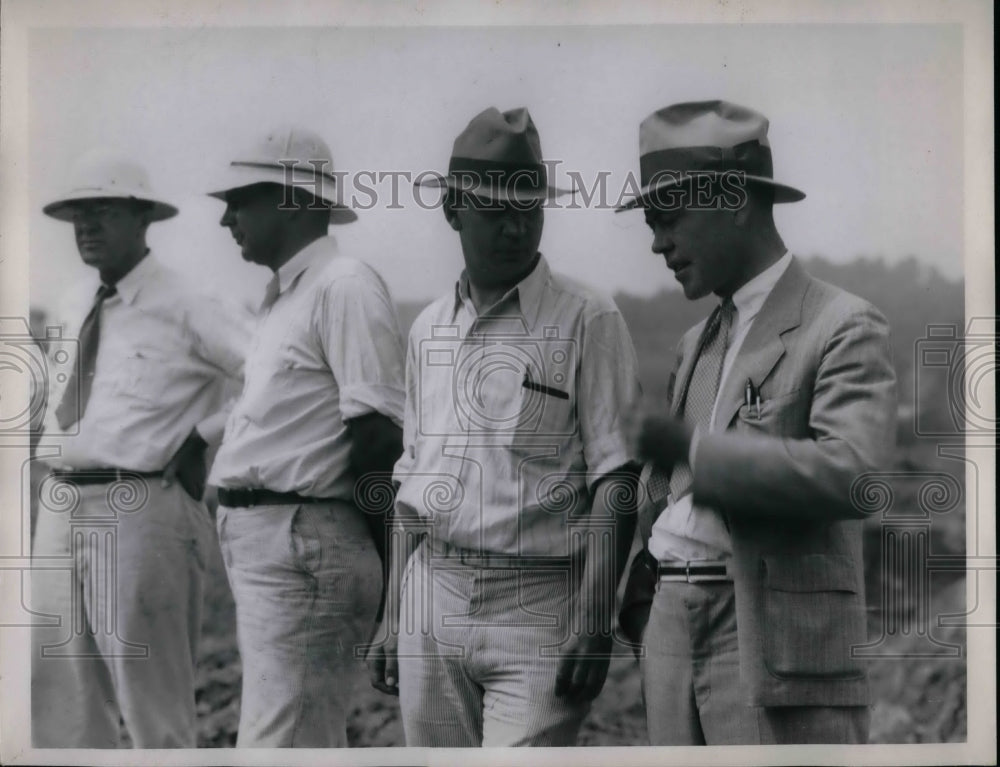 Press Photo Engineers at Piedmont Dam Site - nea50413 - Historic Images