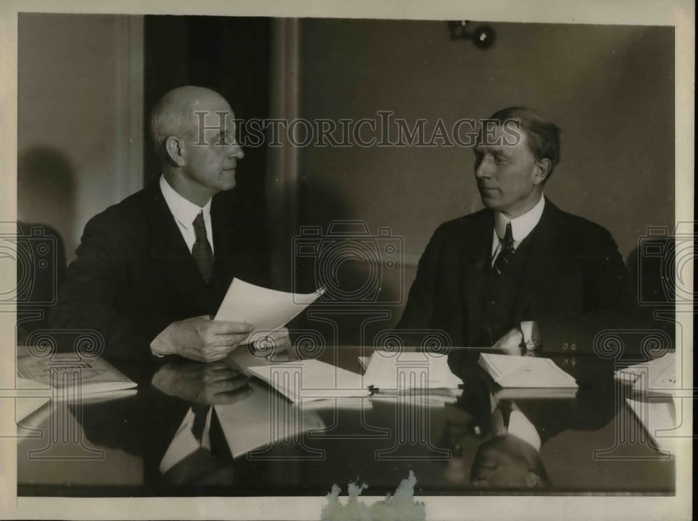 1930 Charles Tuttle and Capt Richard Hobson in meeting  - Historic Images