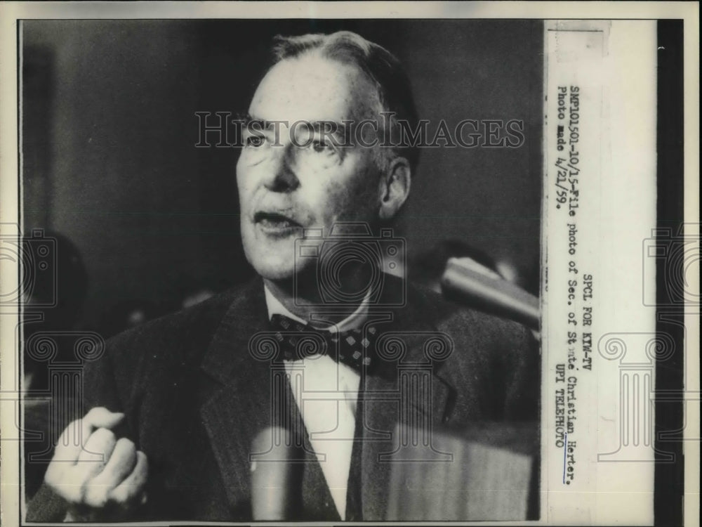 1959 Press Photo Sec. of State Christian Herter - nea50595 - Historic Images