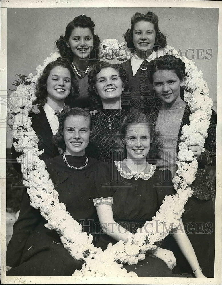 1936 Press Photo Gladys Hadley, Barbara Dougall, Roberta Scott, Bernice Mongreig - Historic Images