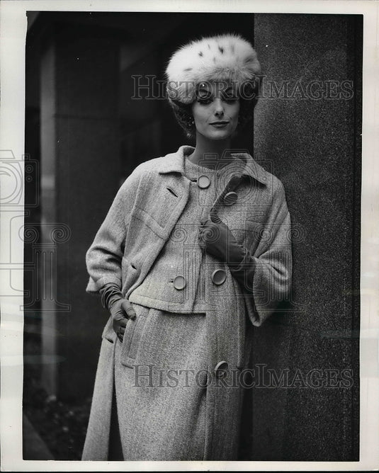 1961 Press Photo Adele Simpson showing off four part ensemble - nea50737-Historic Images