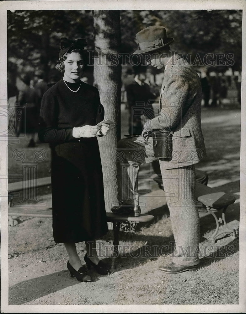 1937 Maud Stevenson William Woolverton at races  - Historic Images