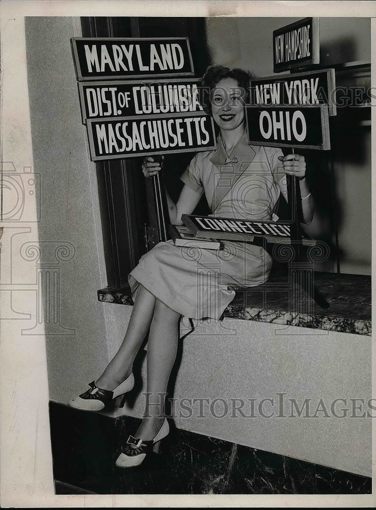 1936 Miss Carolyn Setny Store Clerk Cleveland  - Historic Images