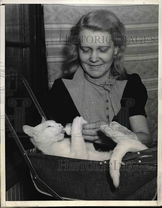 1940 Toby Getting his Bottle SInce 2 Weeks ld  - Historic Images