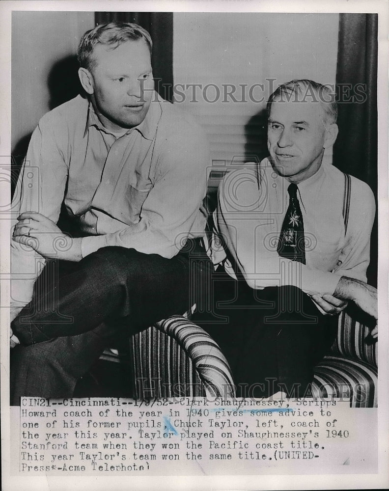 1952 Coach of the Year winners Clark Shaughnessey and Chuck Taylor - Historic Images