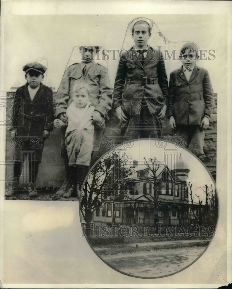 1921 Children and Home of Pierce, Murdered Man of Philadelphia - Historic Images